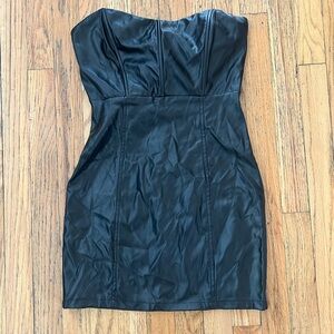 princess polly faux black leather dress size 4
